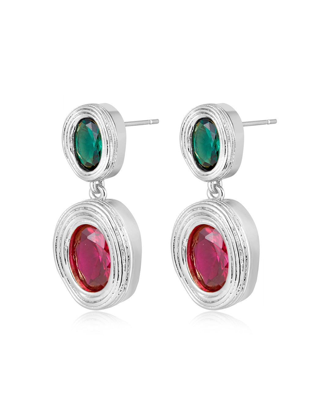 Luv Aj - The Royale Stone Drop Studs - Silver