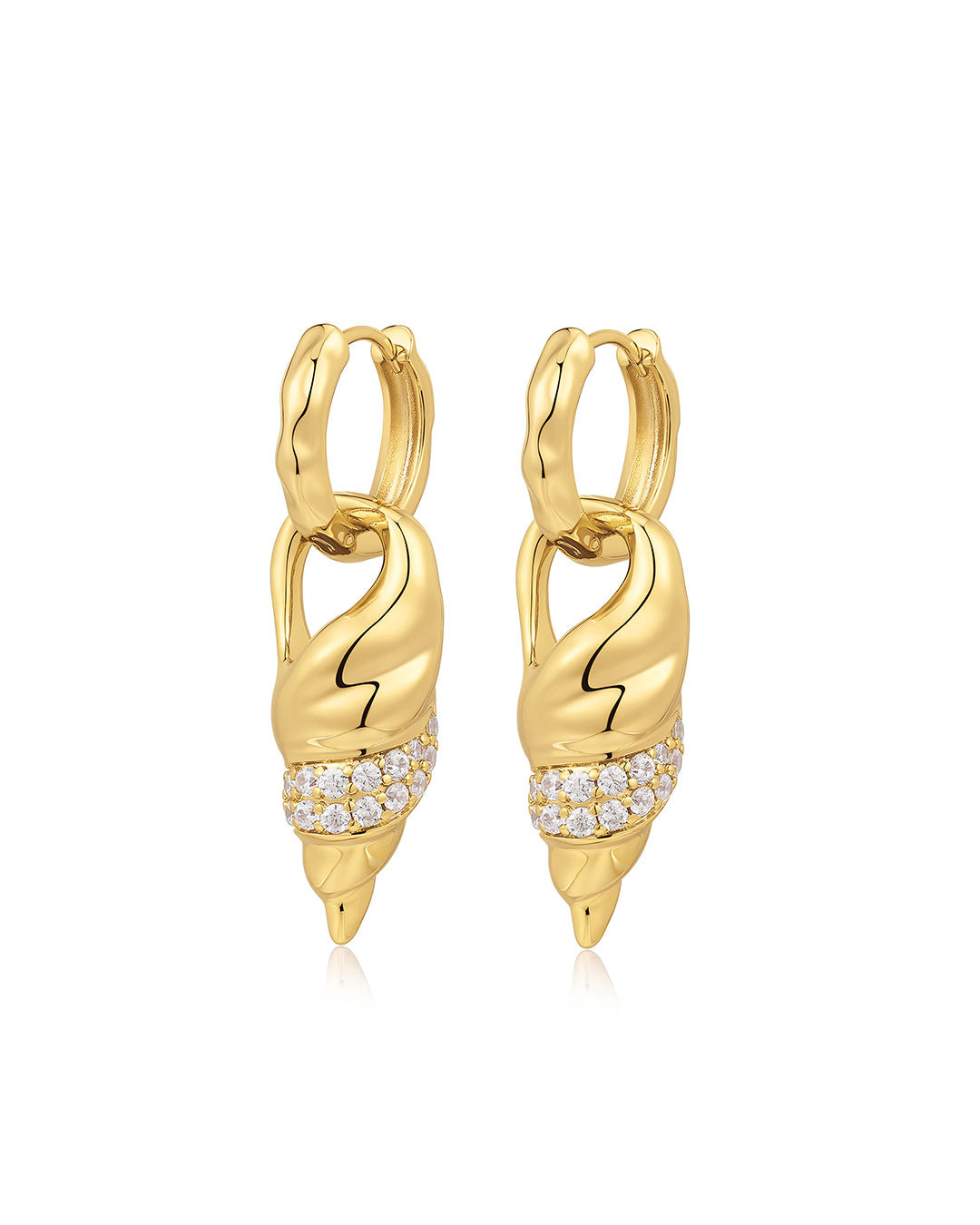 Luv Aj - The Seashell Charm Hoops - Gold