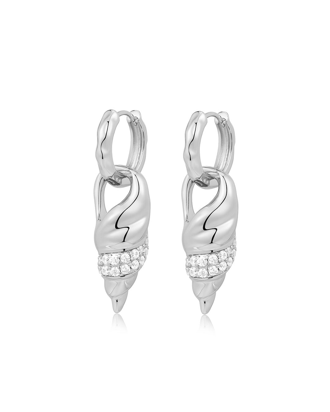 Luv Aj - The Seashell Charm Hoops - Silver