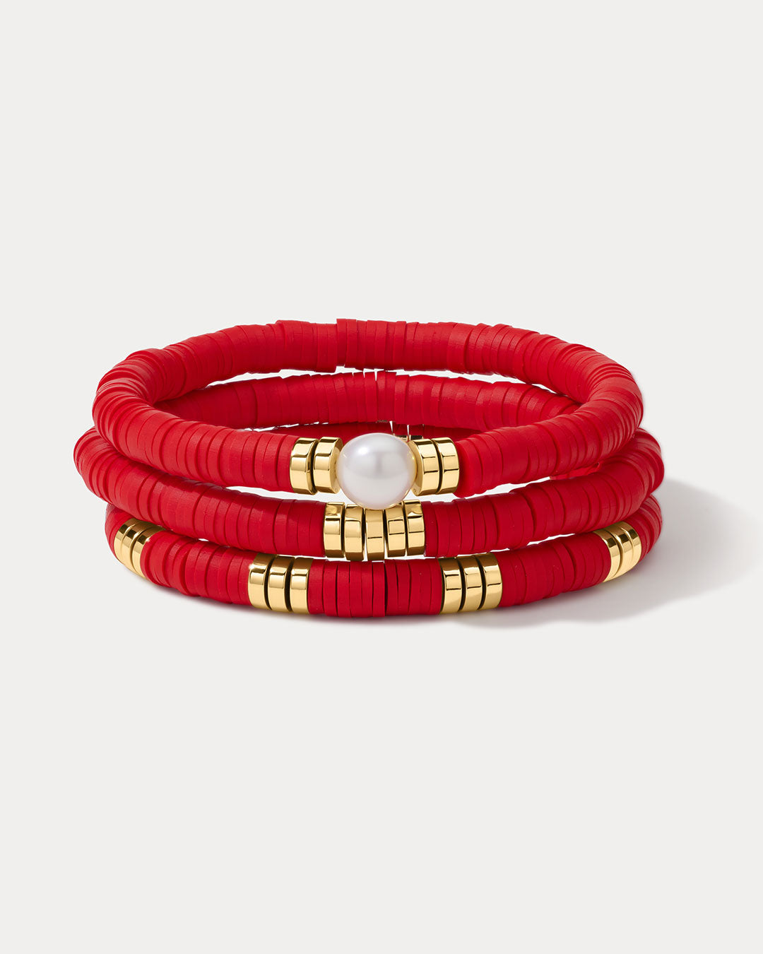 Luv Aj - The Seville Pearl Bracelet Set - Red -