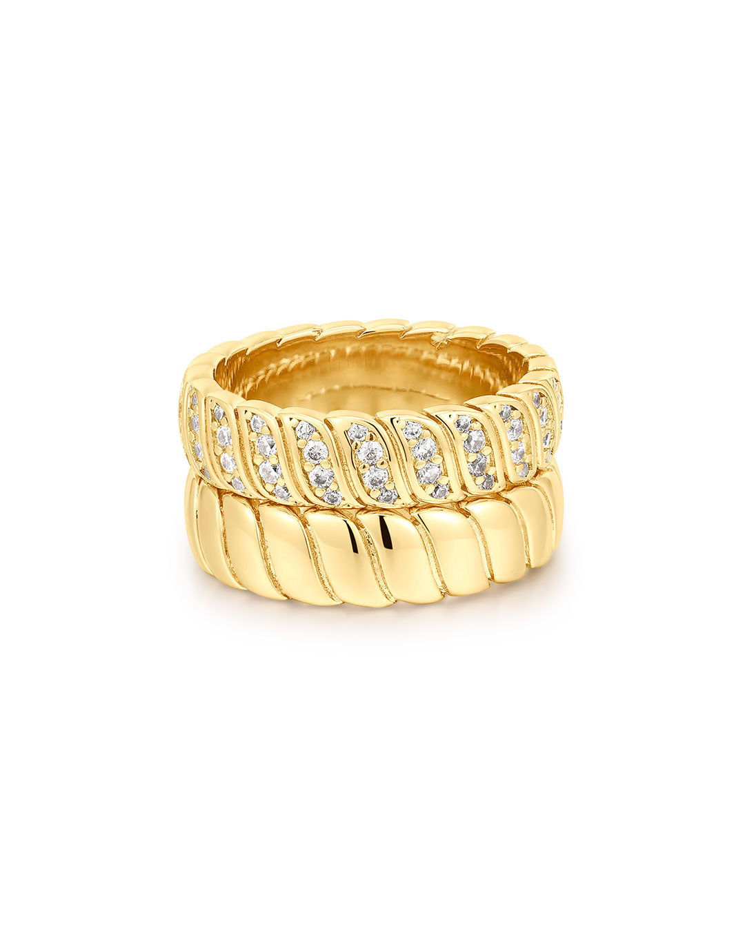 Luv Aj - The Snake Chain Ring Set - Gold