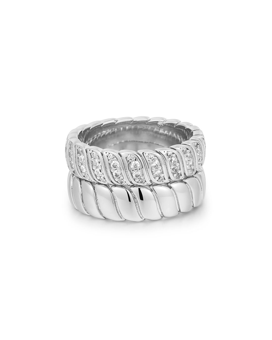 Luv Aj - The Snake Chain Ring Set - Silver