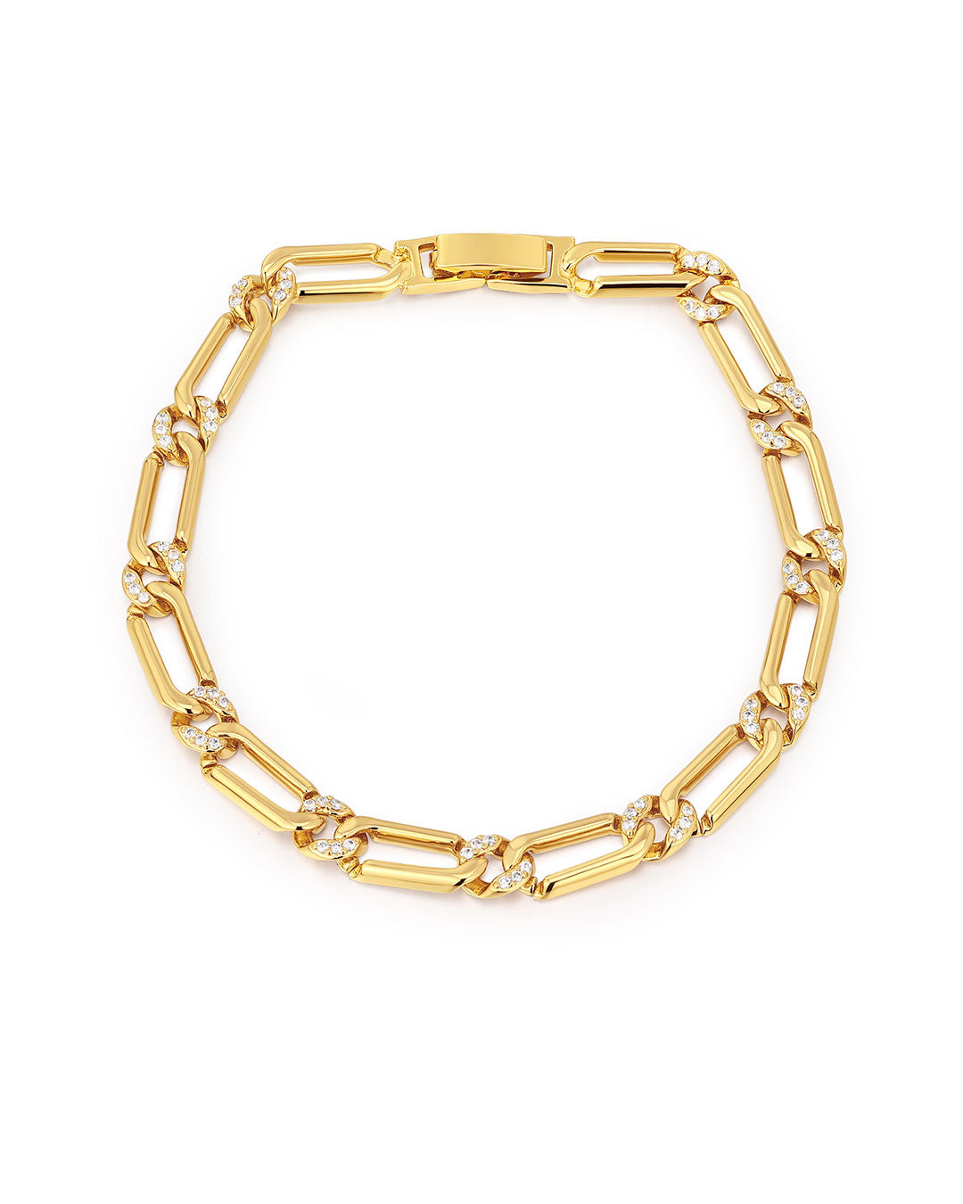 Luv Aj - The Two-Tone Pave Link Bracelet - Gold