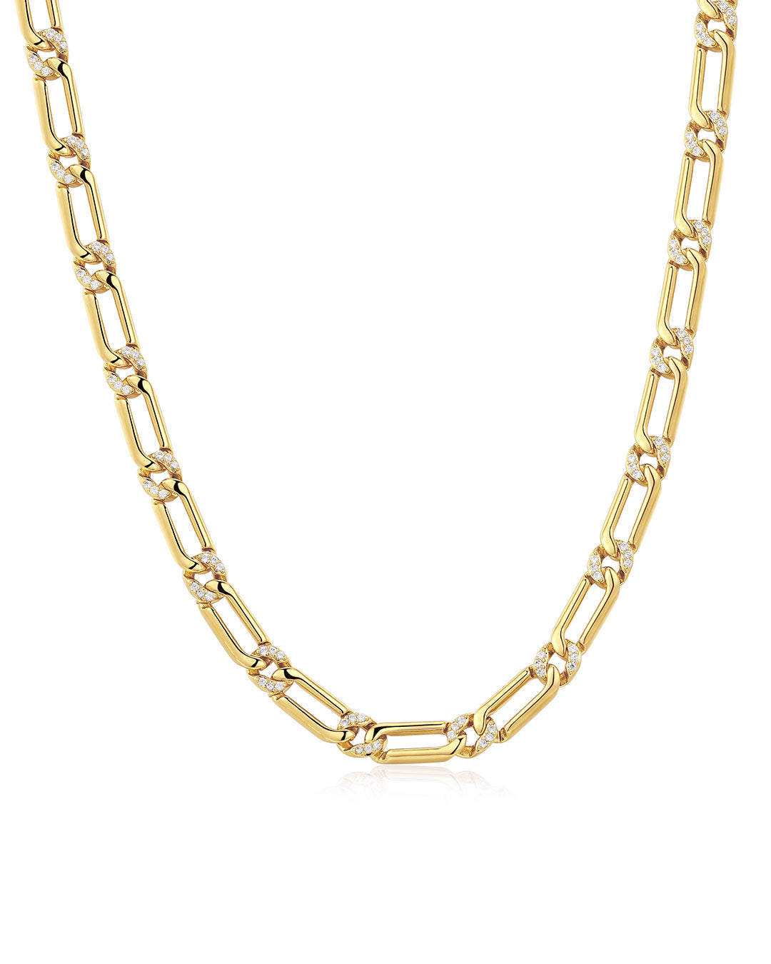 Luv Aj - The Two-Tone Pave Link Necklace - Gold