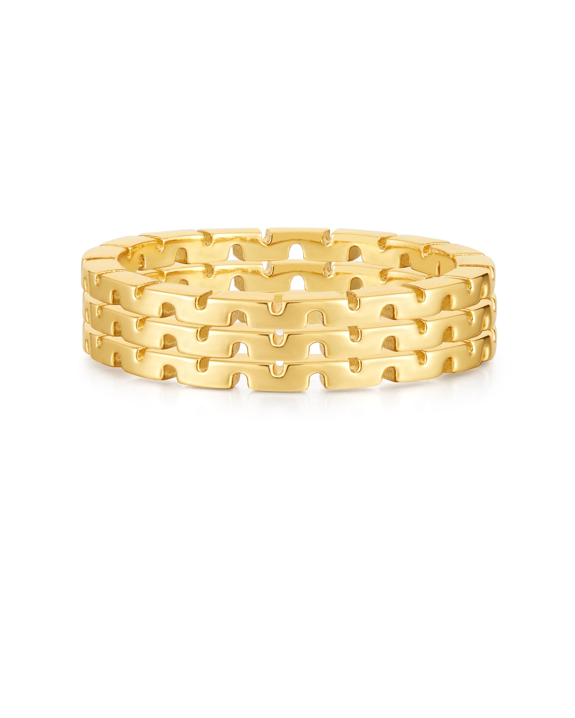 Luv Aj - The Chloe Chain Ring Set - Gold 5