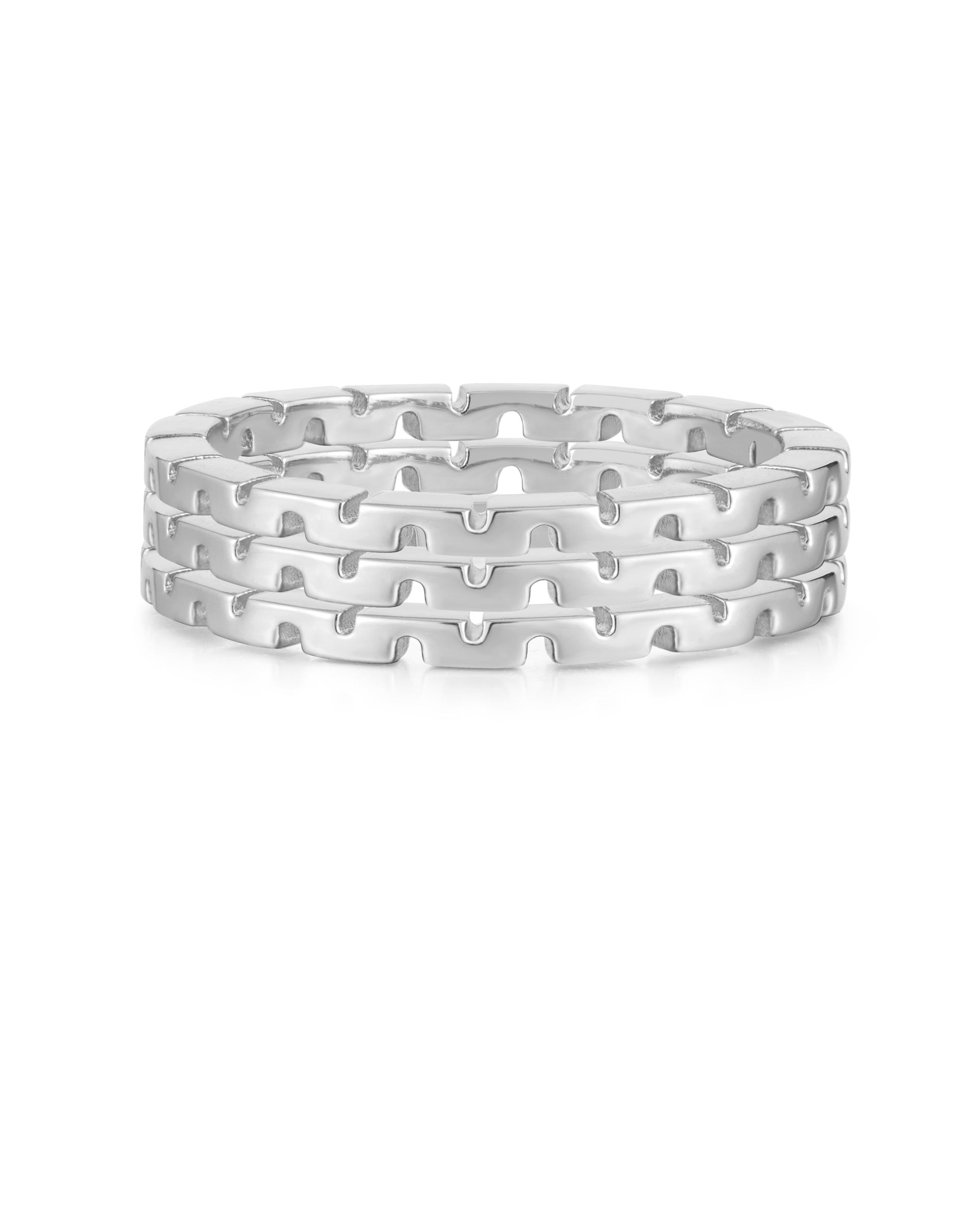 Luv Aj - The Chloe Chain Ring Set - Silver 5
