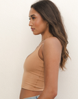 Boob-eez - The Kyla Double Layer Crop Tank - Medium Nude -