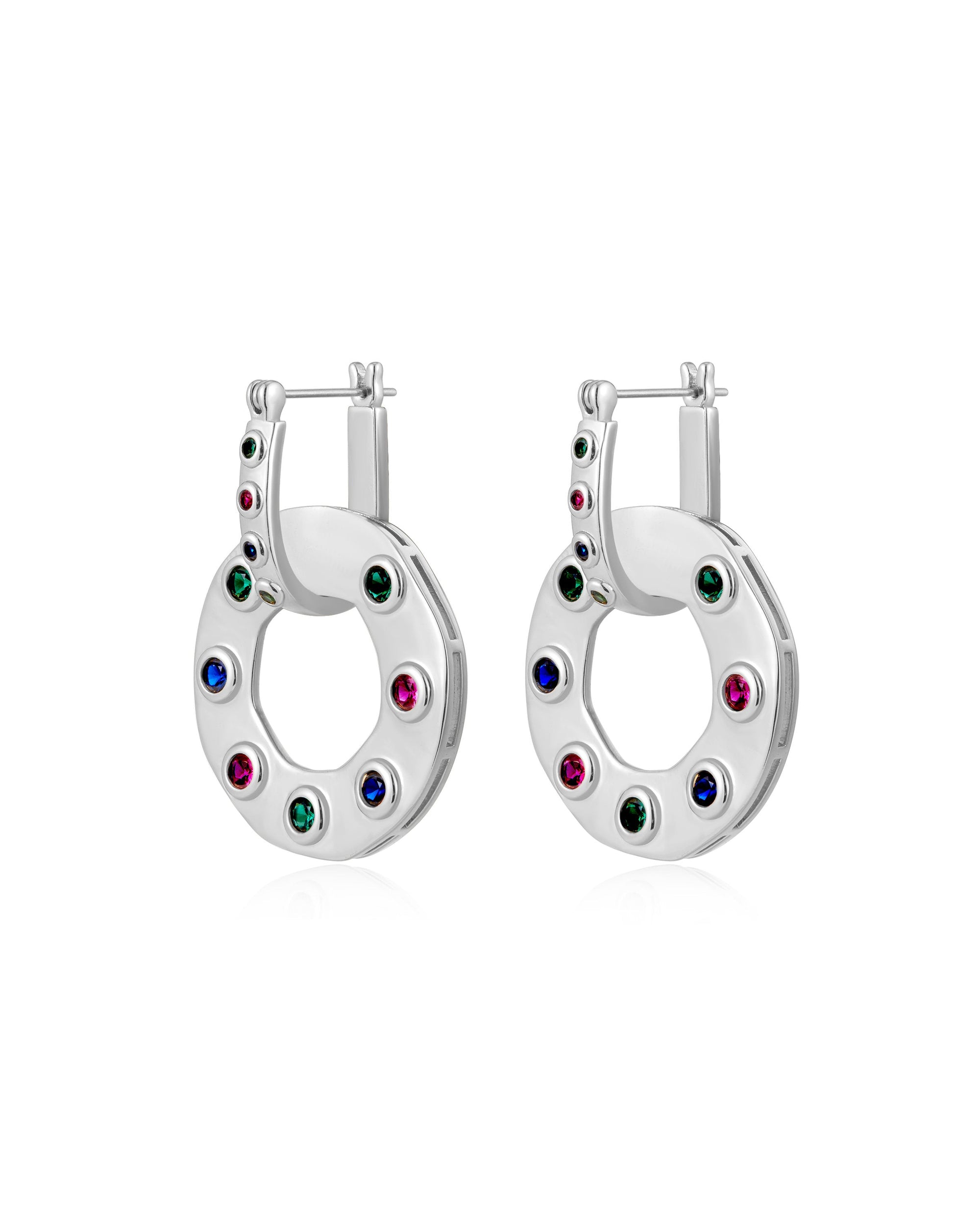 Luv Aj - The Royale Stone Statement Earrings - Silver