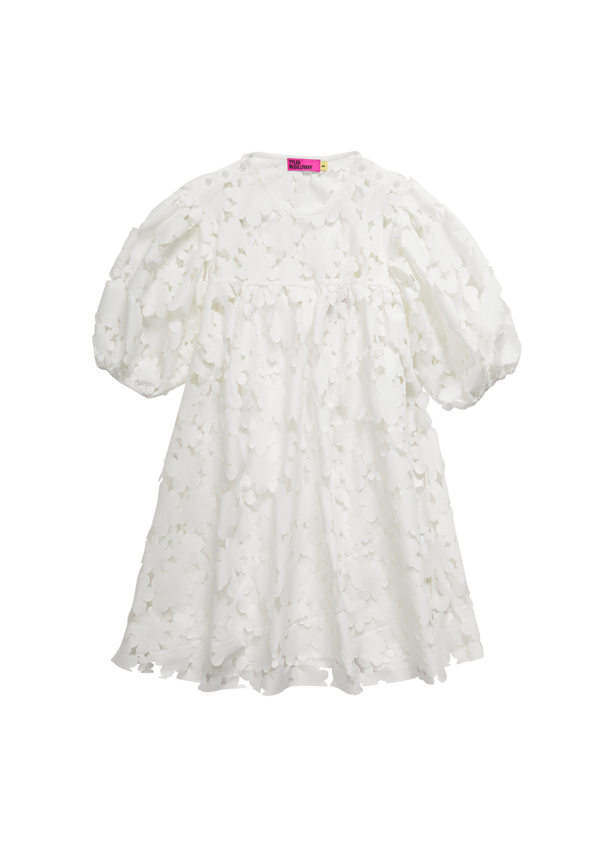 off white cut out dress Ariarne Puff Sleeve Cut-Out Waist Mini Dress White XXL