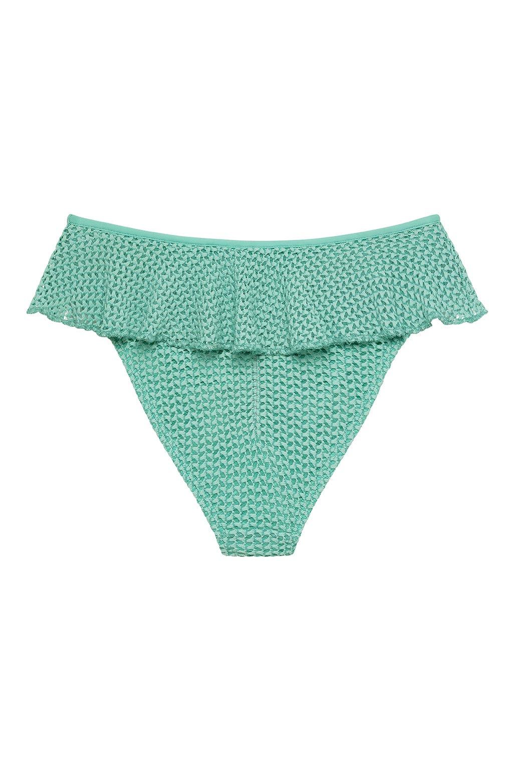 Montce - Turquoise Crochet Tamarindo Ruffle Bikini Bottom -