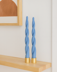 Creative Co. - Twisted Taper Candles - Blue -