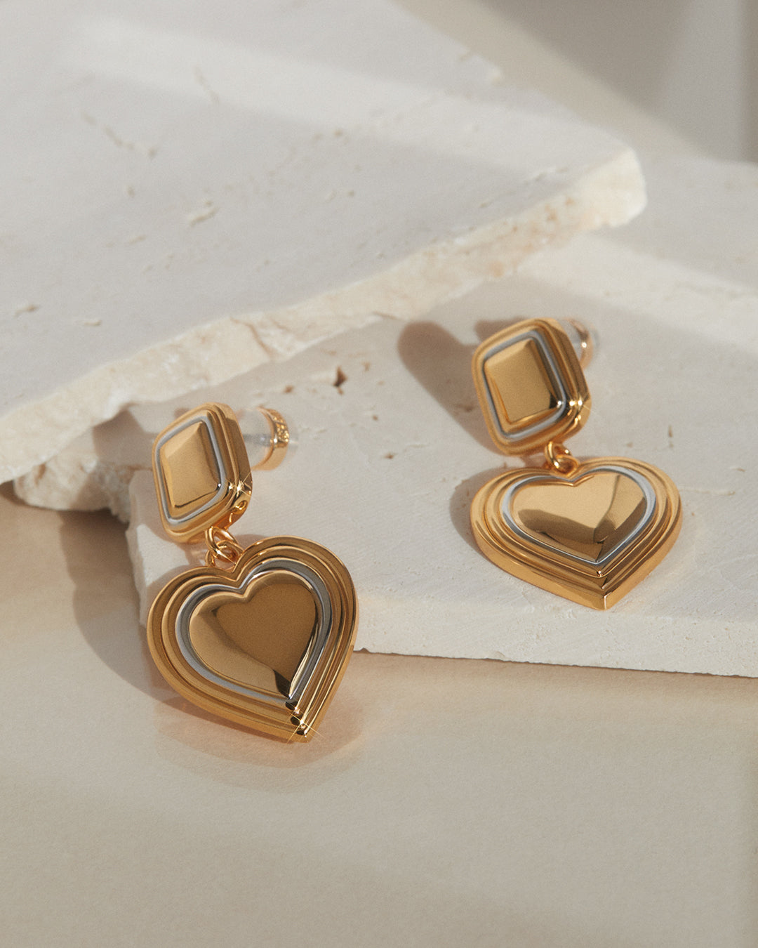 Luv Aj - Two-Tone Heart Earrings -
