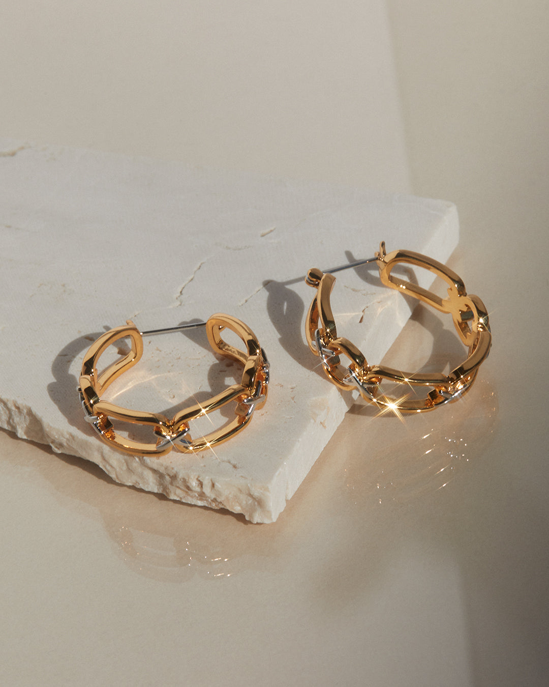 Luv Aj - Two-Tone Chain Hoops -