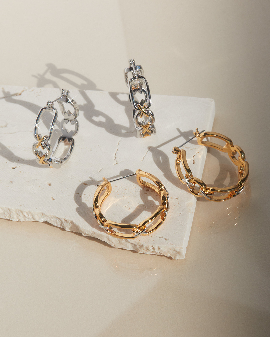 Luv Aj - Two-Tone Chain Hoops -