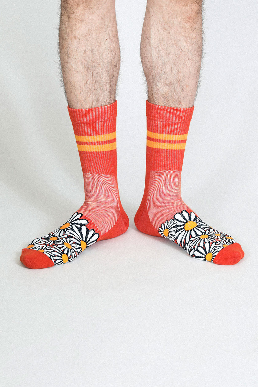 Tailored Union - Men's Floral Sock - Red -