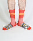 Tailored Union - Men's Floral Sock - Red -