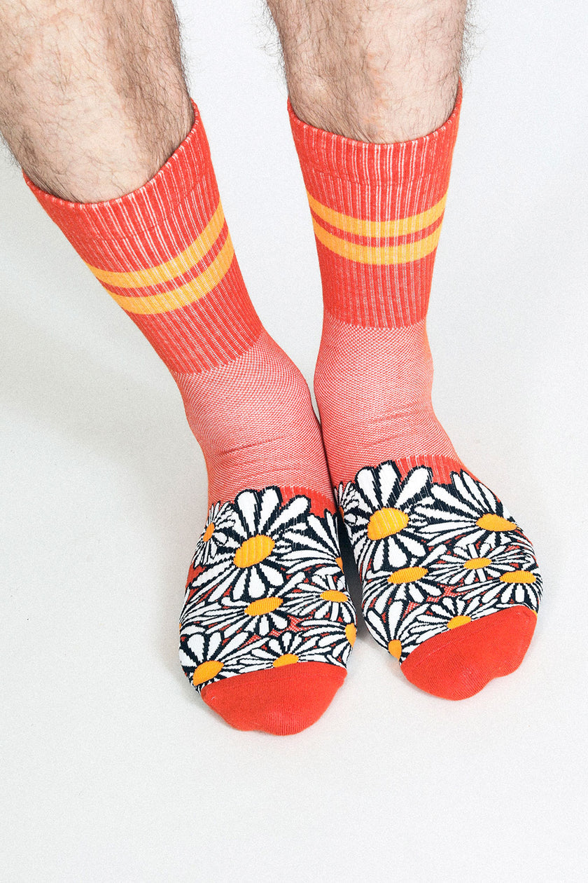 Tailored Union - Men's Floral Sock - Red -