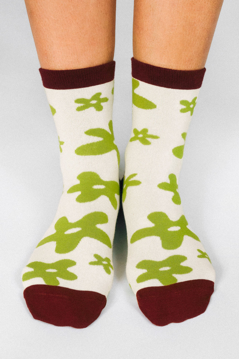 Tailored Union - Flowers Knit Ankle Sock -