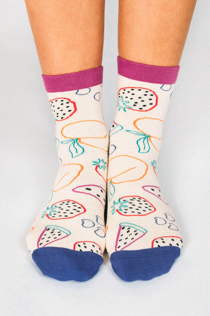 Tailored Union - Favorite Fruits Knit Ankle Sock -