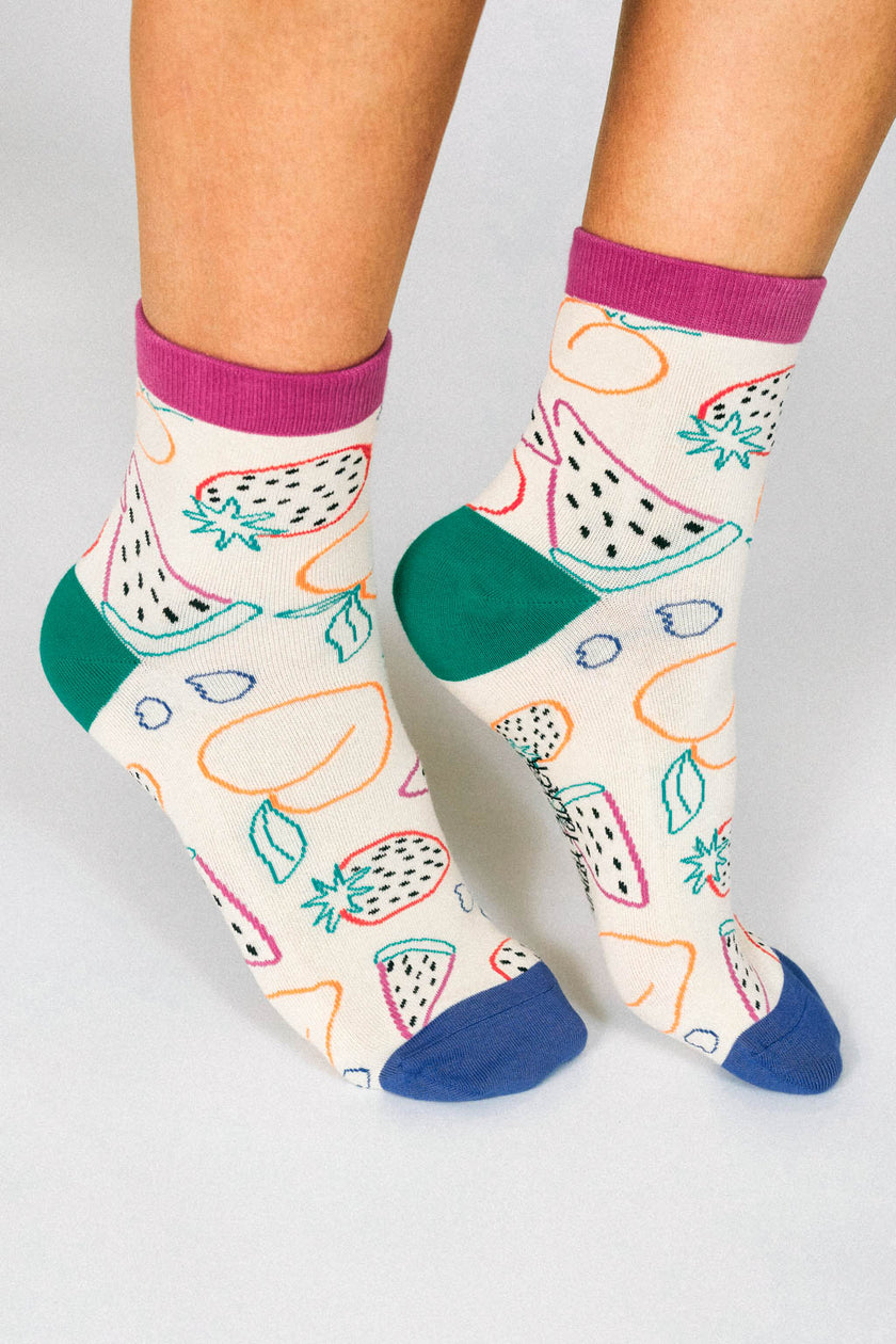 Tailored Union - Favorite Fruits Knit Ankle Sock -