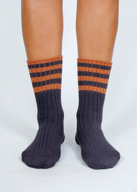 Tailored Union - Lexi Crew Sock - Eggplant -