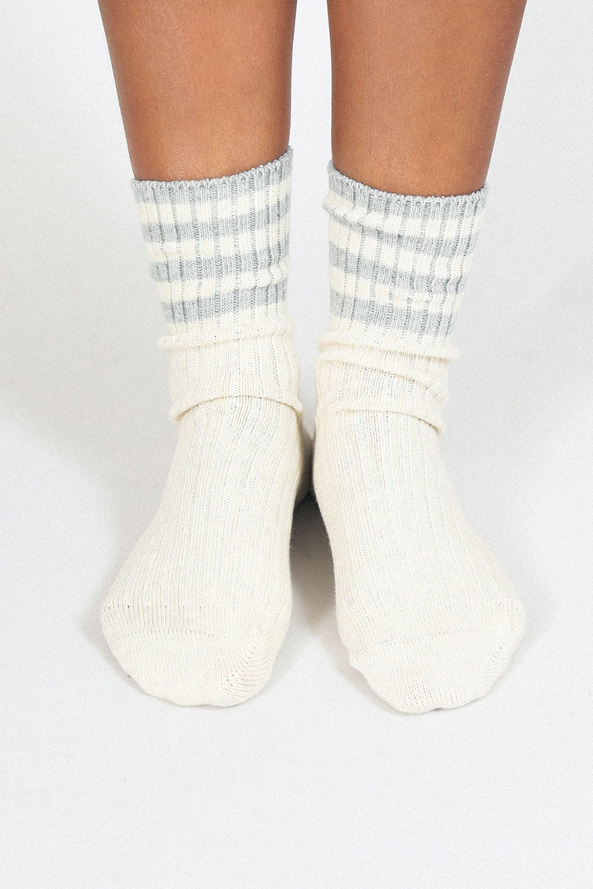 Tailored Union - Lexi Crew Sock - Heather White -