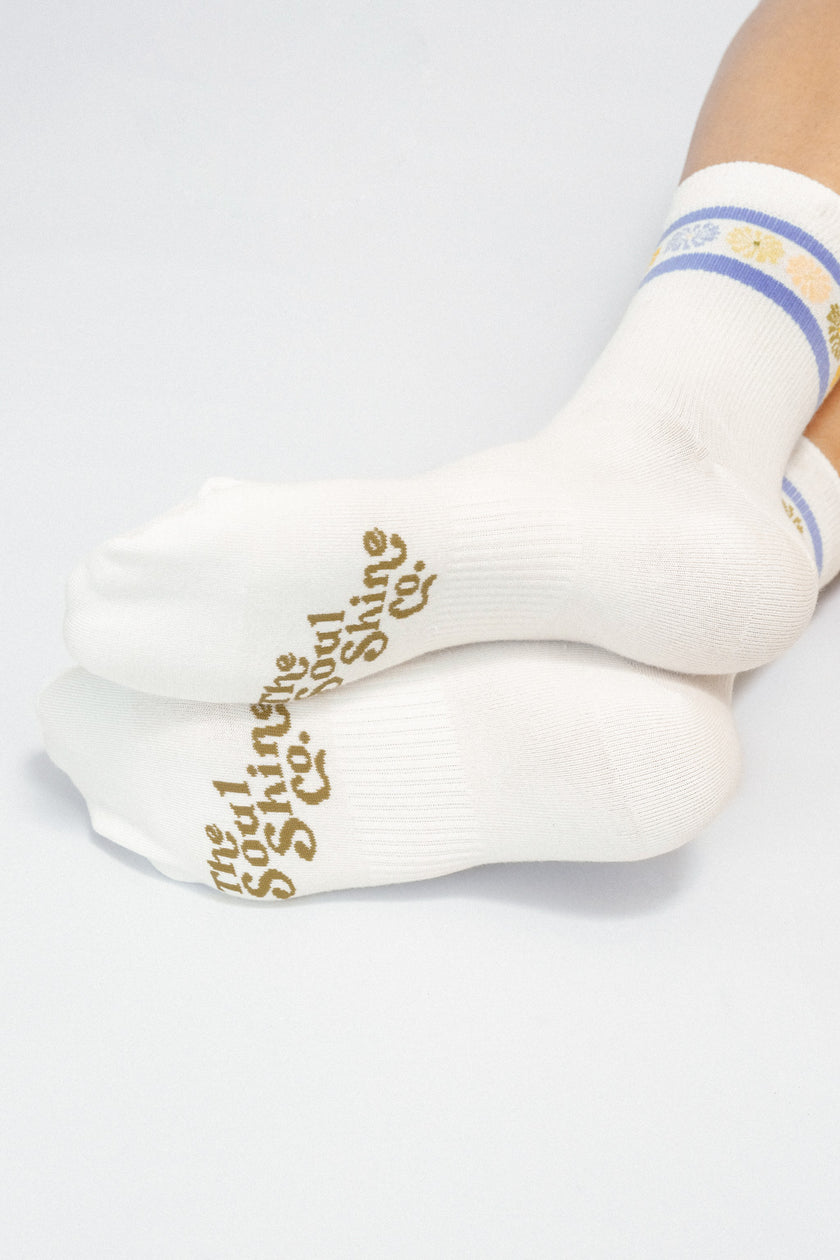 Tailored Union - Flower Crown Knit Ankle Sock -