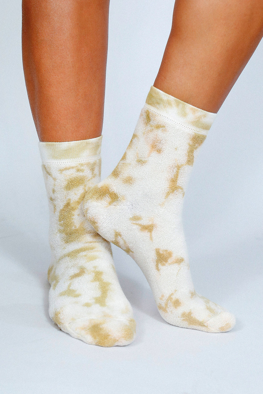 Tailored Union - Terry Tie Dye Ankle Socks - Sand -