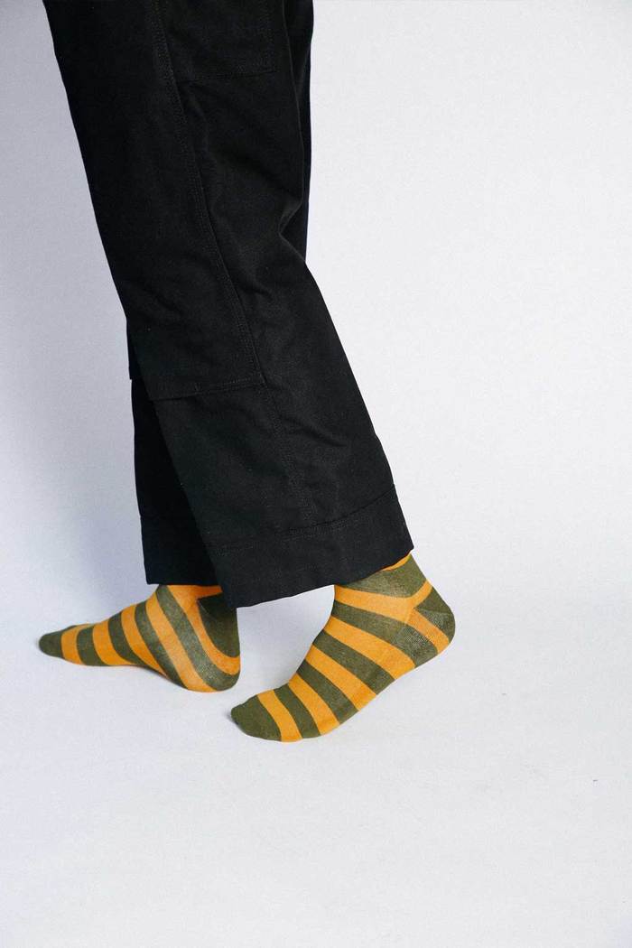 Bande Socks in Olive/Tan
