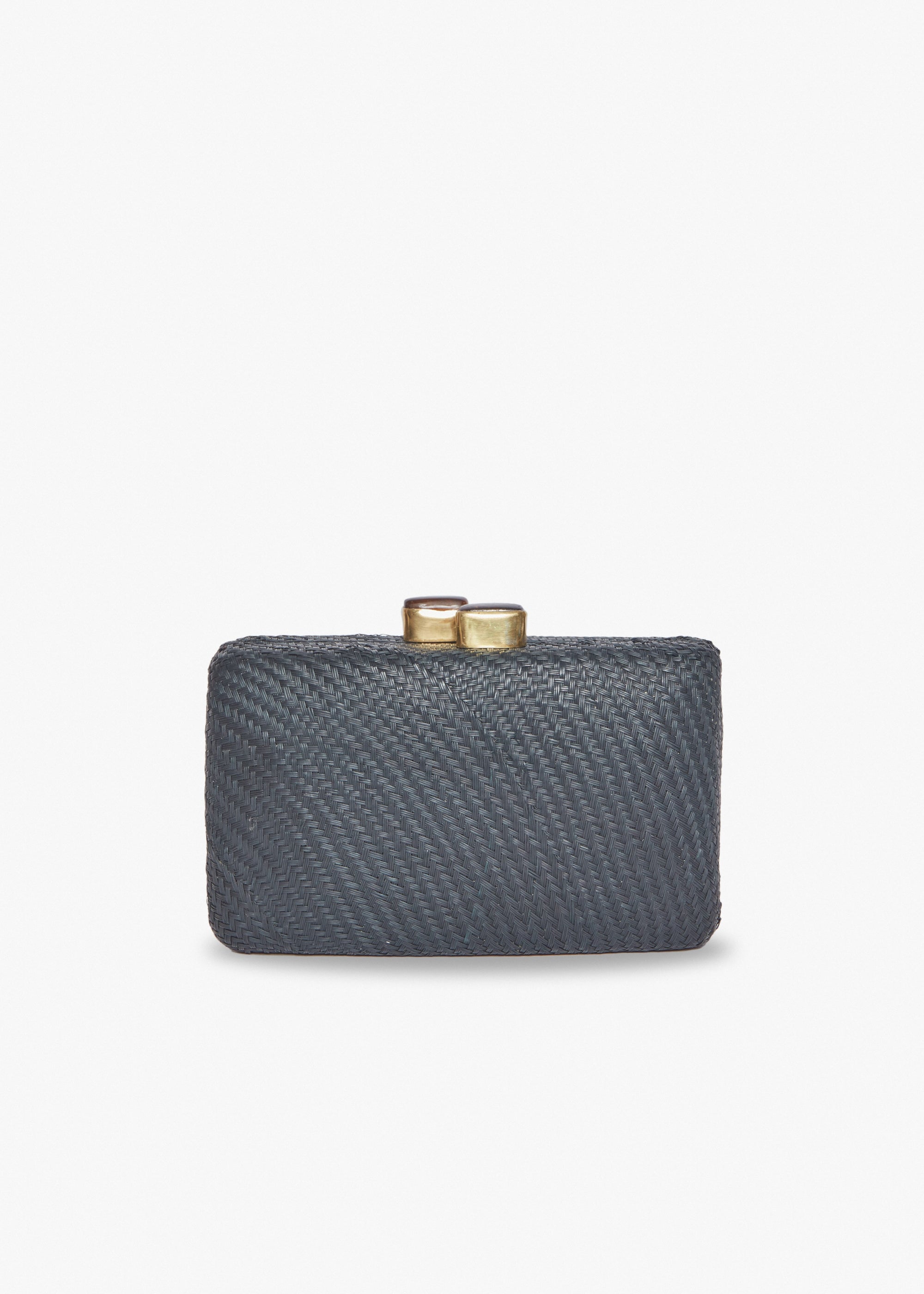 Kayu - Uxmal Straw Clutch Bag - Black