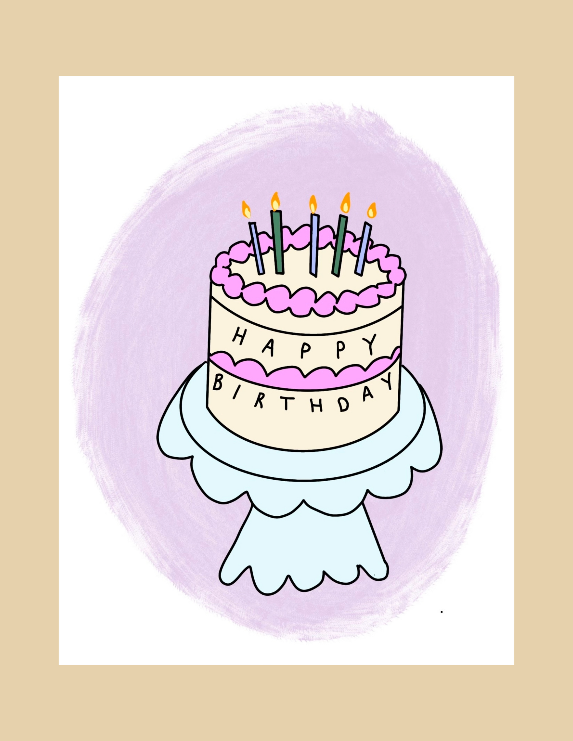 Greeting Card - Happy Birthday Cake