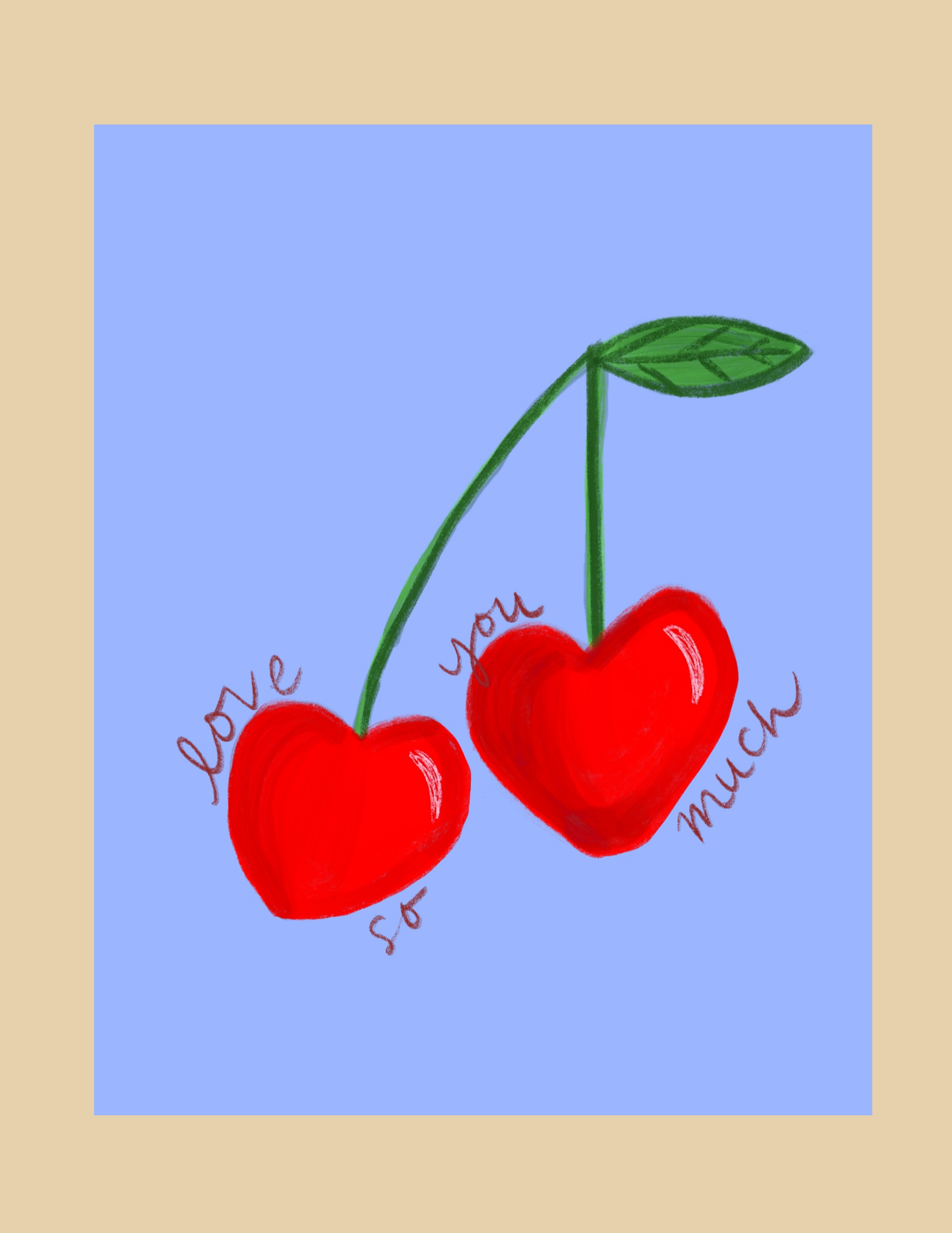 Greeting Card - Love You So Much Cherries