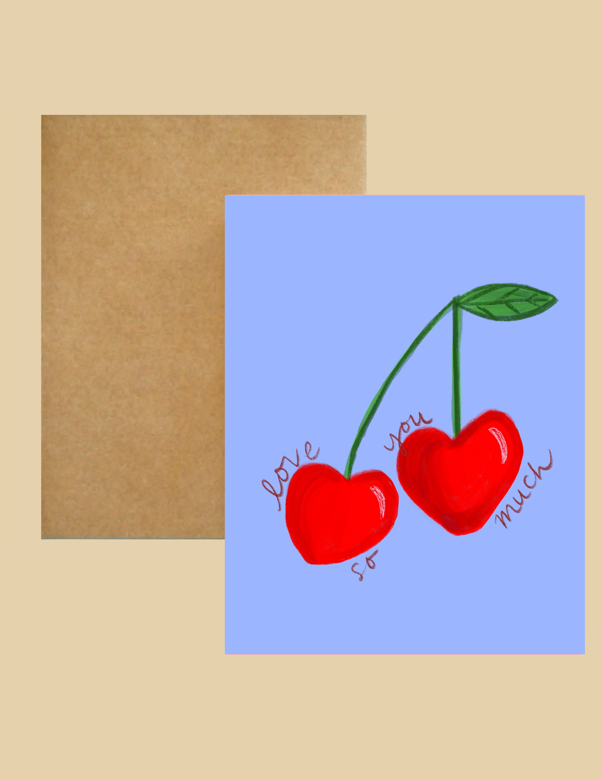 Greeting Card - Love You So Much Cherries