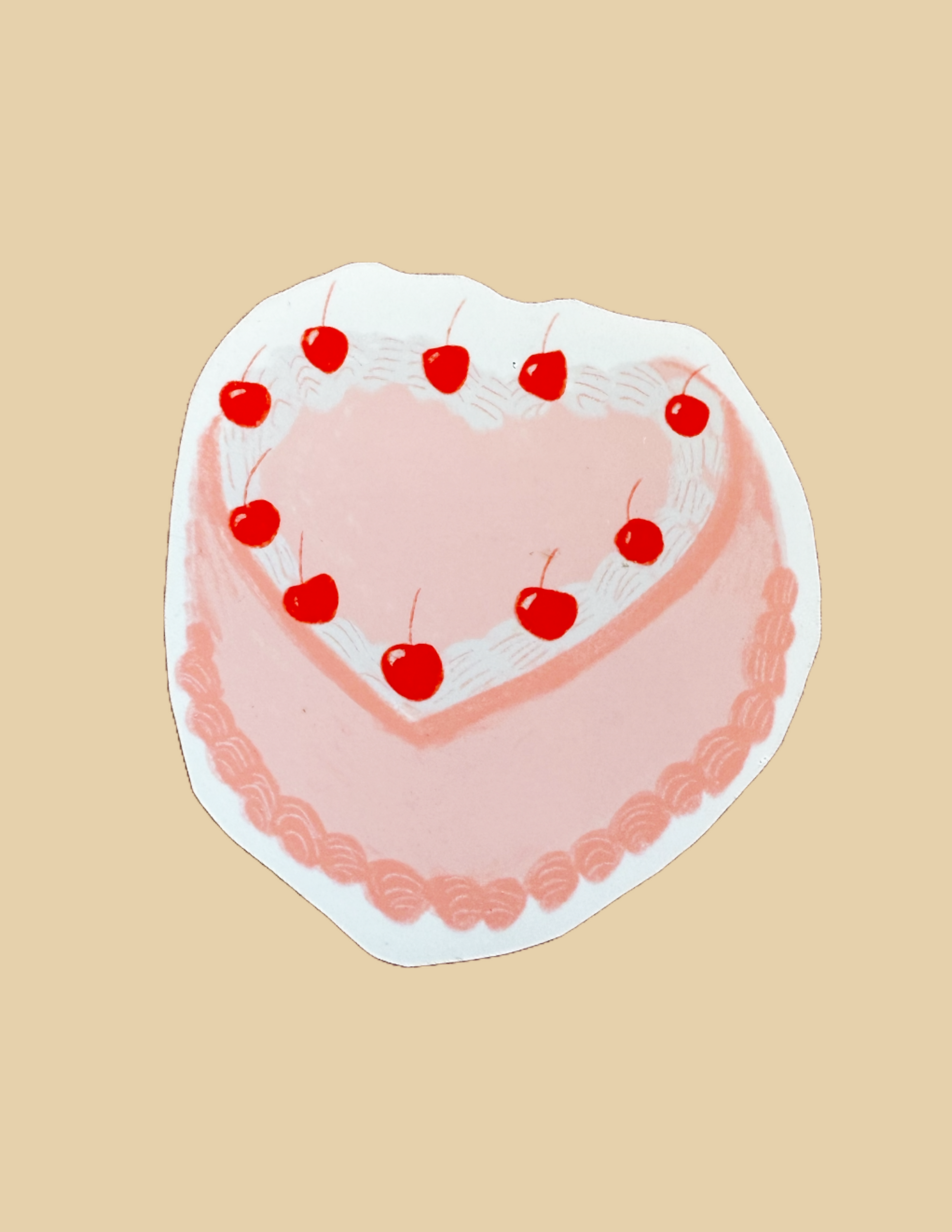 Heart Cake - Pack of 3 Stickers