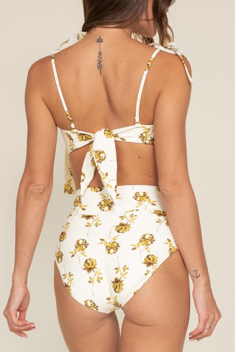 Montce - Gold Filigree Added Coverage High Rise Bikini Bottom -