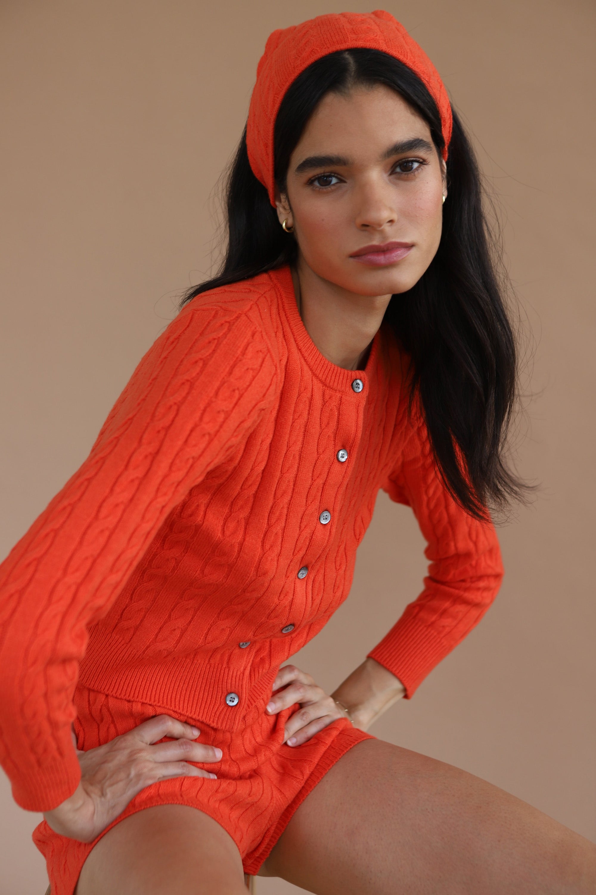 Callahan Knitwear - Valerie Headscarf - Poppy -