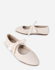 Intentionally Blank - Valley Black Sole Ballet Flat - CREAM LEATHER