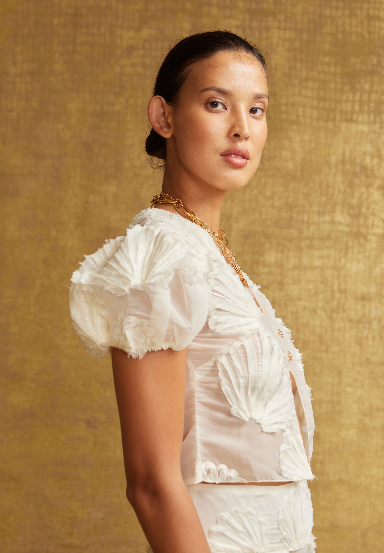 House of Sunny - Scattered Shells Applique Blouse -