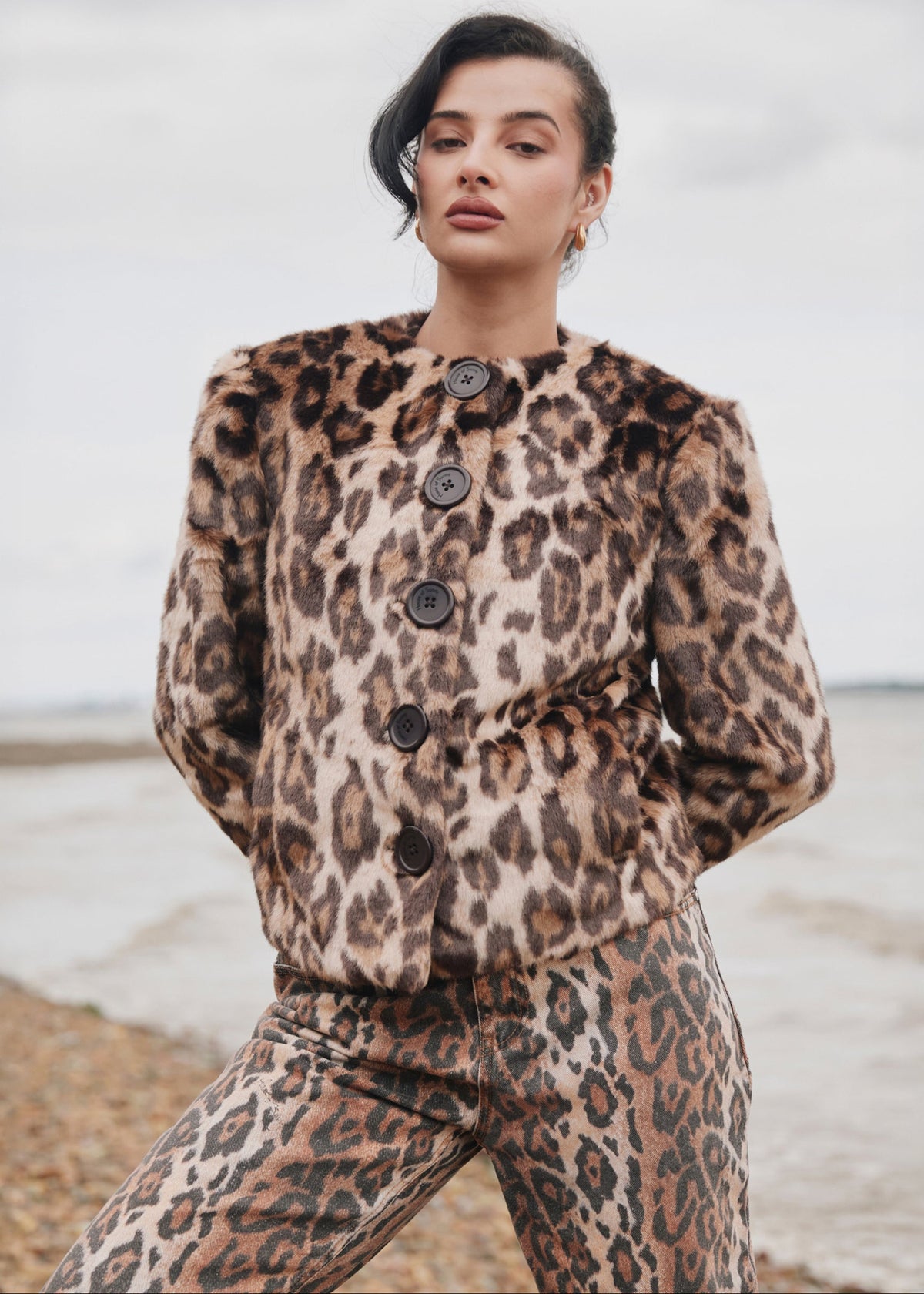 House of Sunny - Collarless Leopard Jacket -