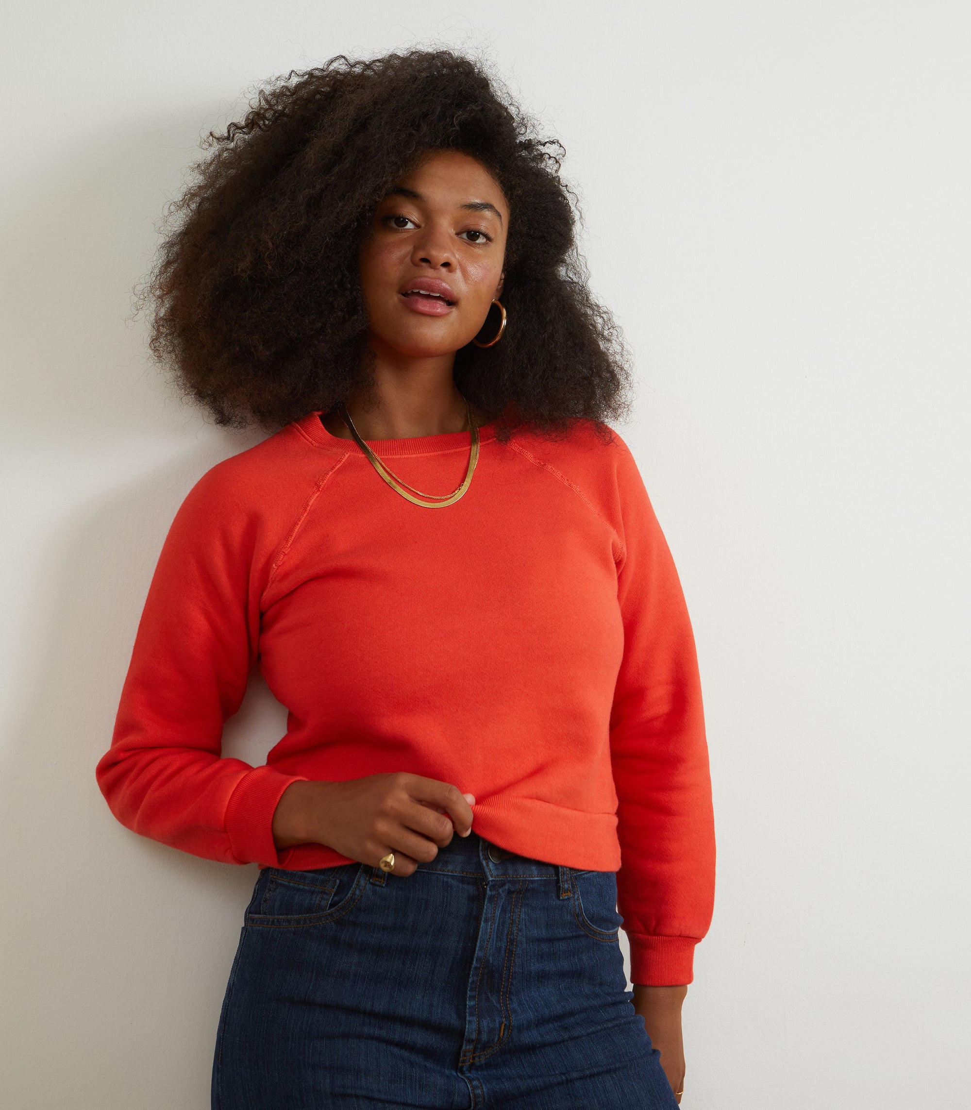 Loup - Nico Crew Neck Sweatshirt - Vermilion -