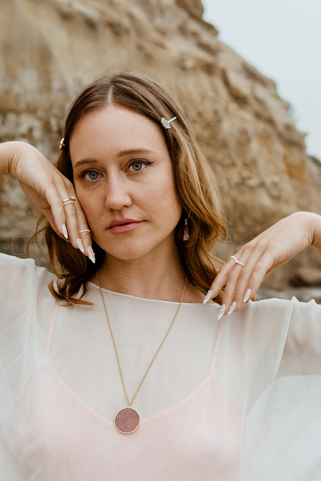 Luna Norte - Strawberry Moon Medallion Necklace -