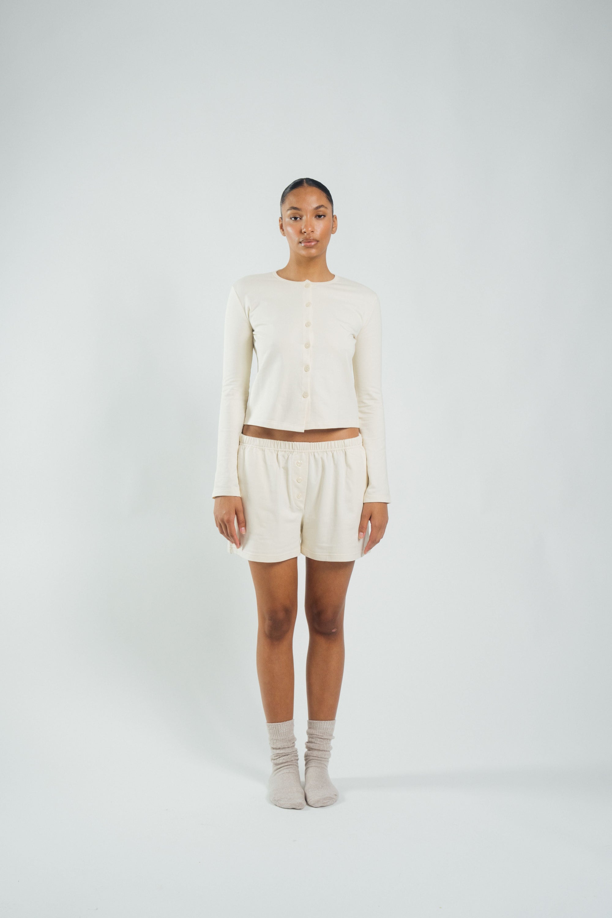 Wildflo Studio - Cotton Shorts Cream -