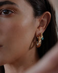Leeada - Reve Gem Hoops - Turquoise/Gold -