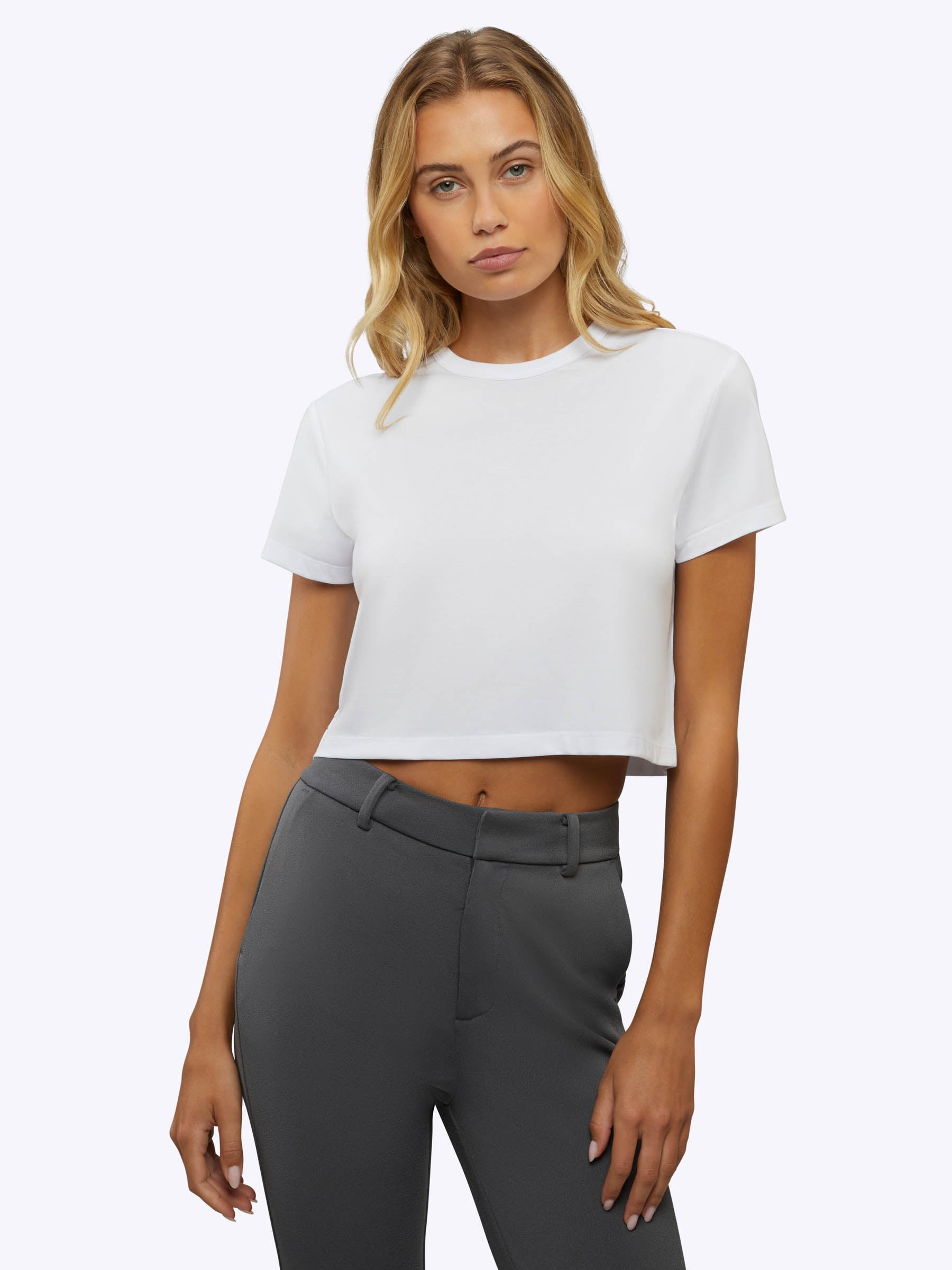Cuts Clothing - Almost Friday Cropped Tee - White -