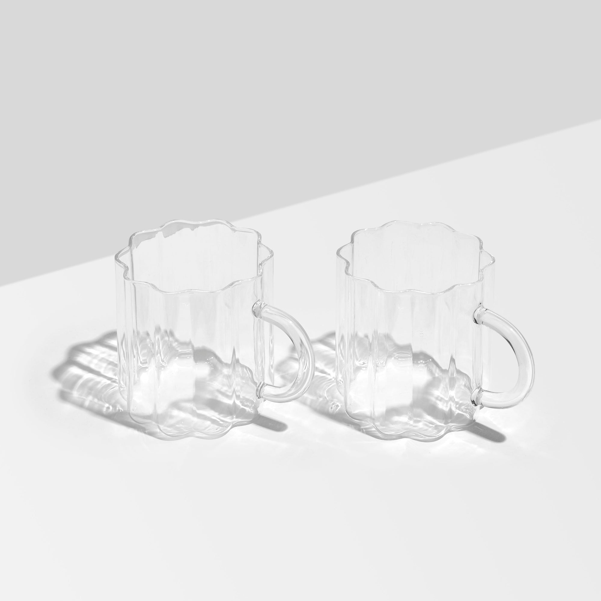 Fazeek - Wave Mugs - Clear, Set of 2 -