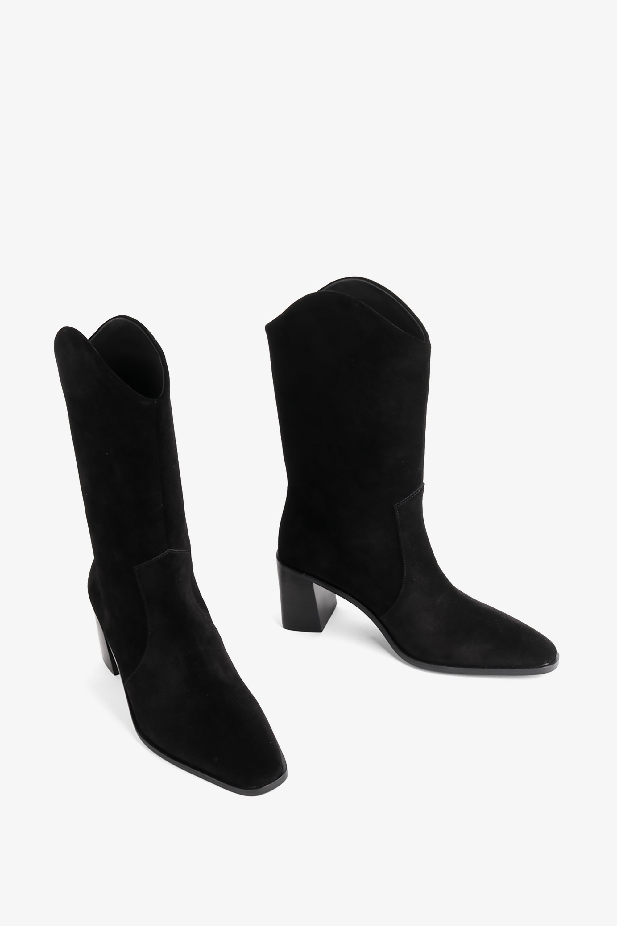 Intentionally Blank - Worth Suede Western Boot - BLACK SUEDE
