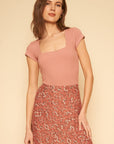Whimsy & Row - Carmella Bodysuit in Blush Rib -
