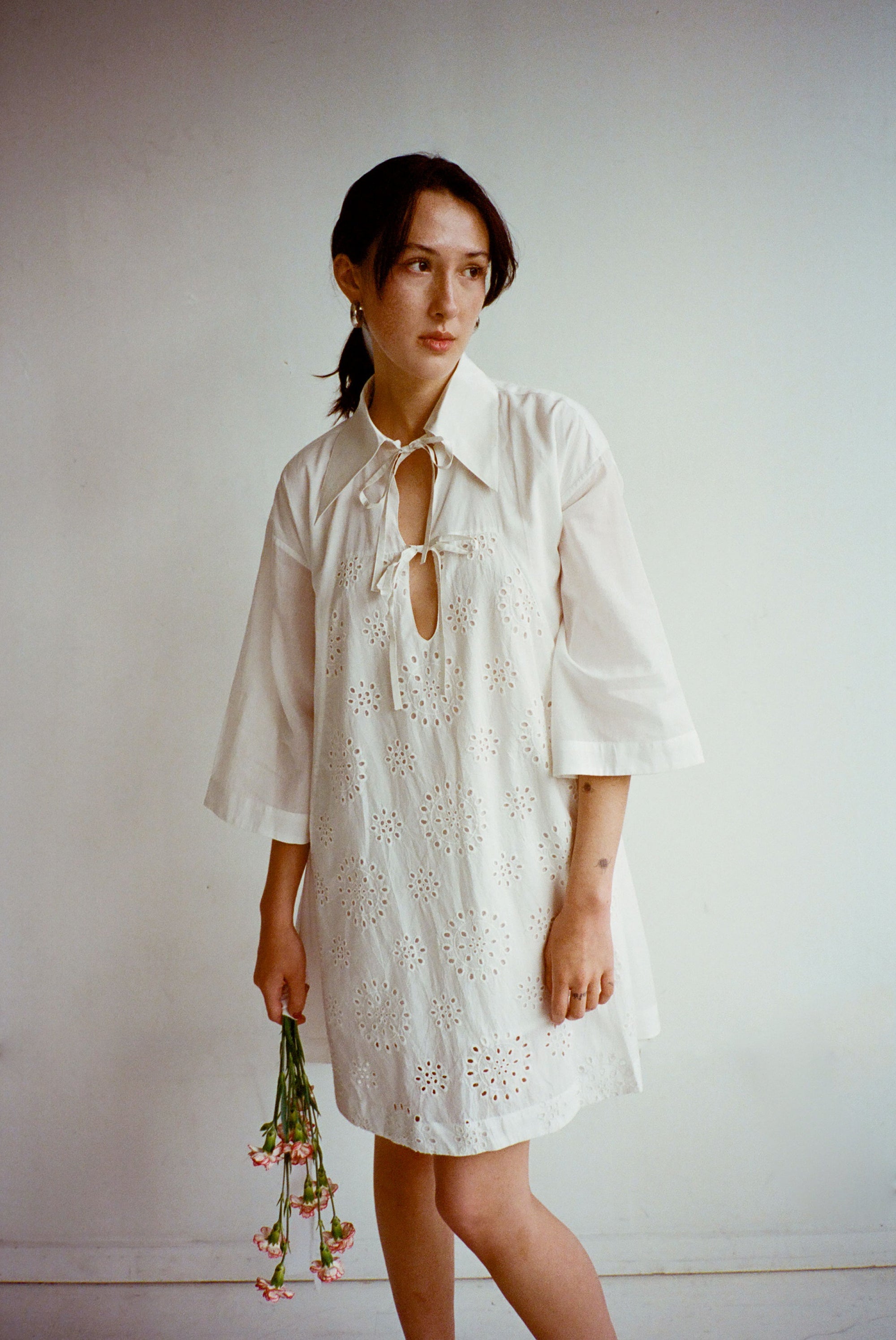 WRAY - Apron Dress - Salt Eyelet -