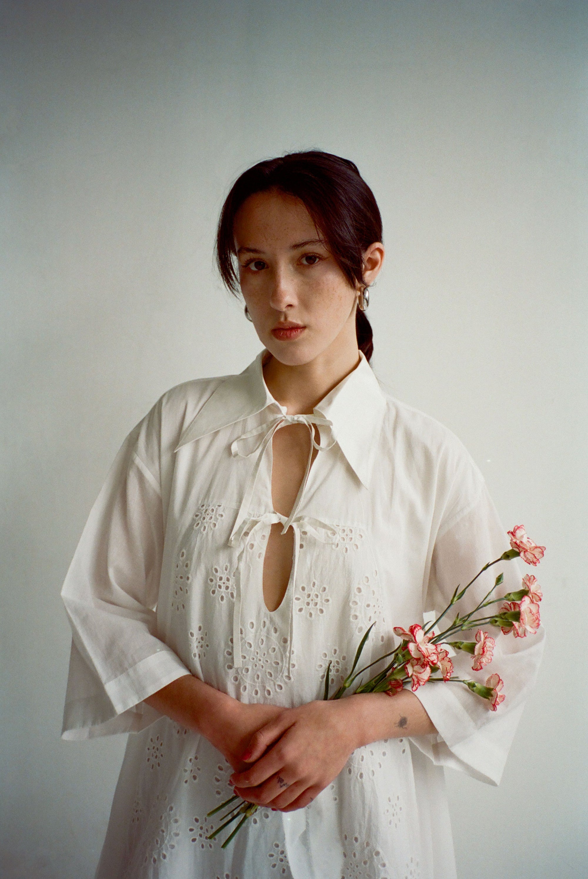 WRAY - Apron Dress - Salt Eyelet -