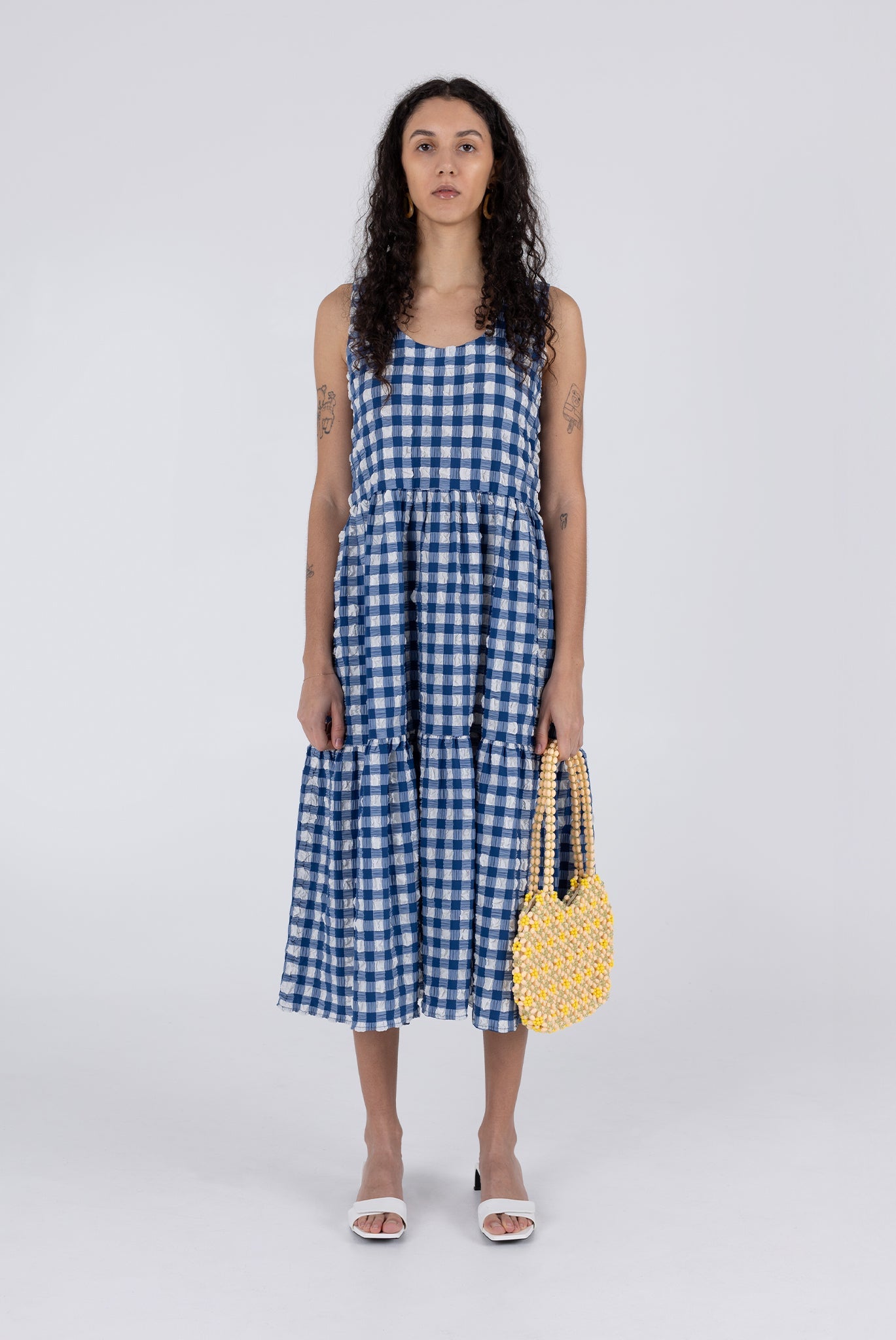 WRAY - Austin Dress - Navy Check -